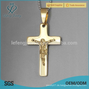 Top Verkauf Kreuz Anhänger mit Jesus, Gold Kreuz Anhänger Design